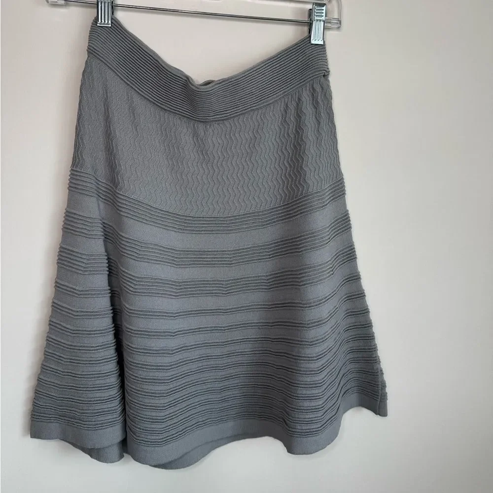 Yargici Textured Knitted Women's Skirt in a grayish blue Size 4
